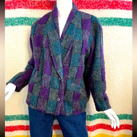 Vintage mohair blend button up cardigan - Picture 1 of 1
